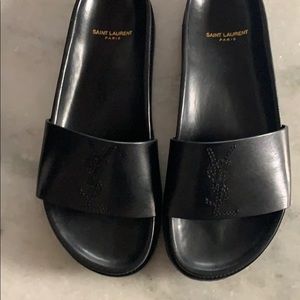 Saint Laurent Leather Slides! Like New!!